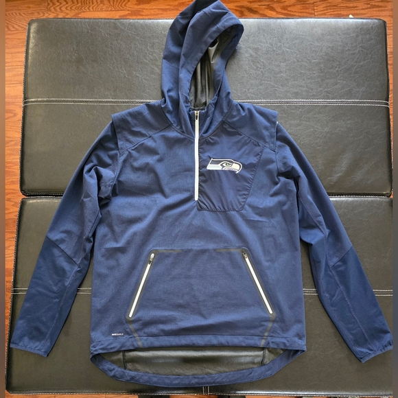 Seattle Seahawks Nike Sideline Alpha Fly Performance Half-Zip Pullover Jacket - Picture 3 of 9